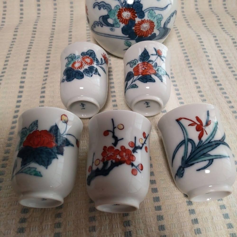 魯山　伊万里　夫婦茶碗と酒器のセット 魯山伊万里夫婦茶碗と酒器のセット